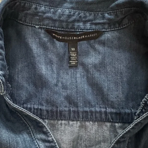 White House Black Market Denim Dress Size 10 - Picture 2 of 3